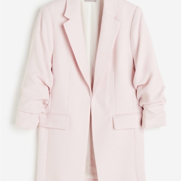 H&M Light Pink Gathered Sleeve Jacket - Picture 1 of 4